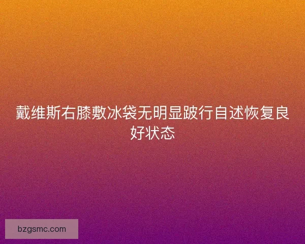 戴维斯右膝敷冰袋无明显跛行自述恢复良好状态