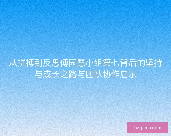 从拼搏到反思傅园慧小组第七背后的坚持与成长之路与团队协作启示