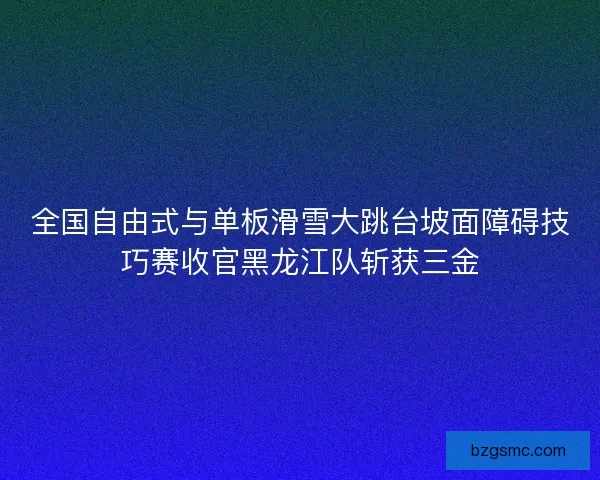 全国自由式与单板滑雪大跳台坡面障碍技巧赛收官黑龙江队斩获三金